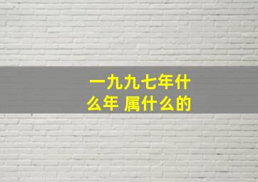 一九九七年什么年 属什么的